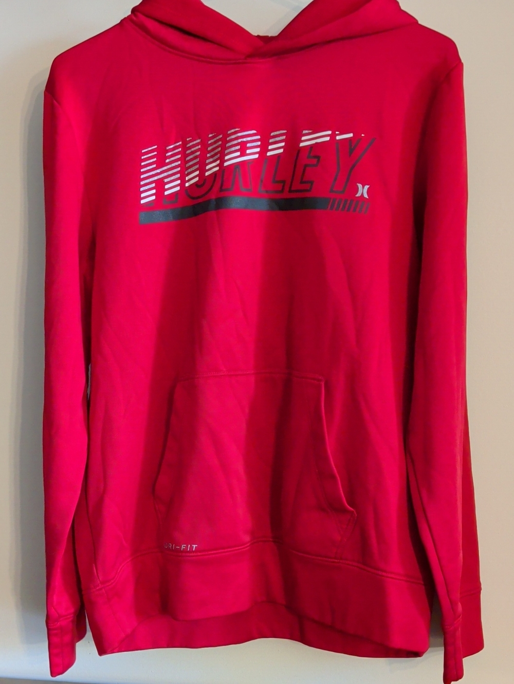 Hurley Bright Red Hoodie with Grey Logo